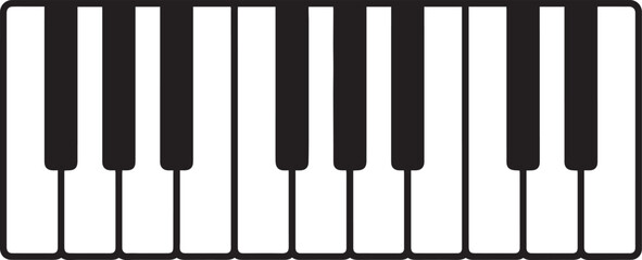 Piano Keyboard Keys Vector Illustration Musical Instrument Flat Icon © Creative vectors
