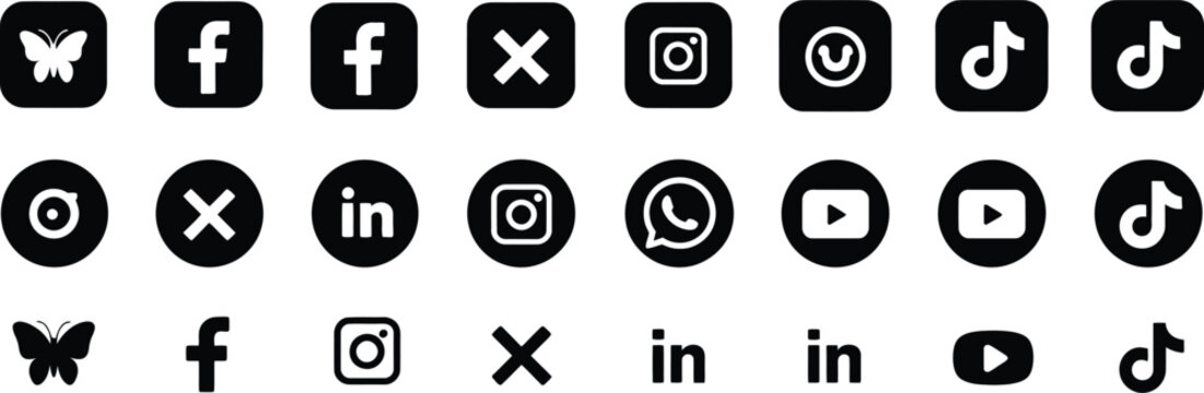 icons facebook instagram x tiktok linkedin whatsapp youtube shapes