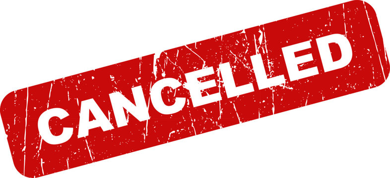 Cancelled stamp with a distressed texture on a white background