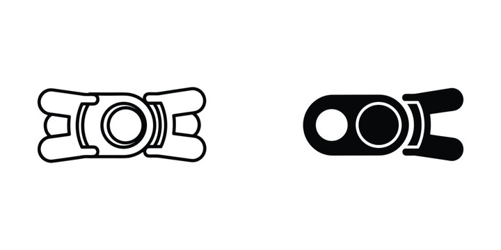 Two stylized line drawings of a fidget spinner toy on a white background