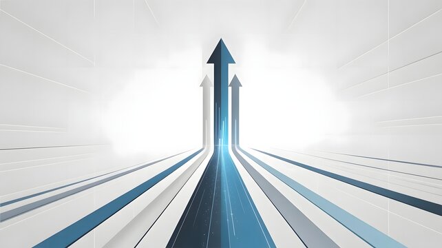 Multiple thin arrows merging into a powerful upward beam &ndash; Ideal for shared vision, career advancement, or streamlined workflows.