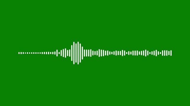 Soundtrack wave equalizer, podcast sound waves for online audio streaming motion on green screen background, audio wave digital frequency, music waves oscillation, frequency audio waveform,