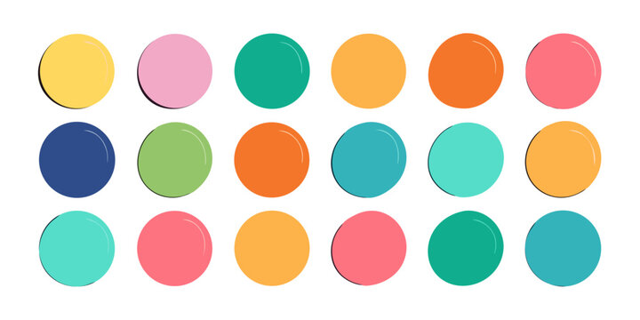 A collection of vibrant hand-drawn outlined circles in various bright colors.