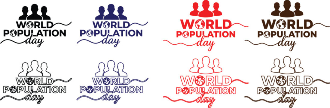 World population day logos and icons