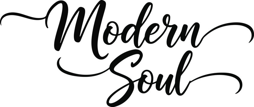 Modern soul typography vector illustration on transparent background