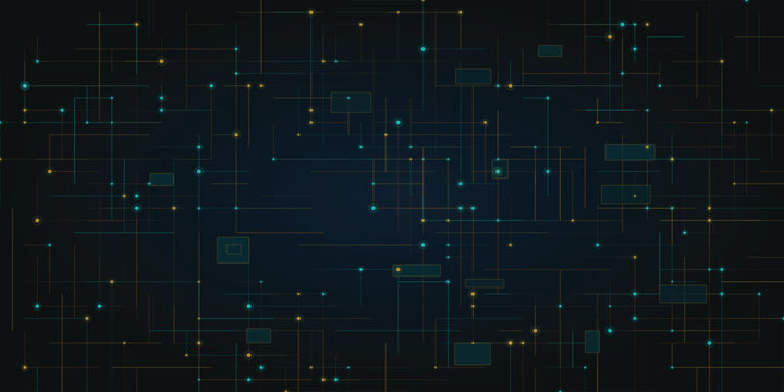 Abstract digital technology background with glowing network lines