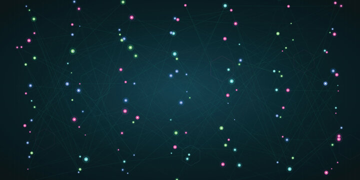 Abstract technology background with connected dots and lines