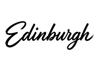 Fototapeta premium Edinburgh city name. Vector city name brush on a white background