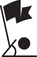 Clean minimalist vector icon of soccer field corner flag waving in wind © alif74