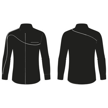 Black long sleeve shirt with modern white line detail clothing menswear