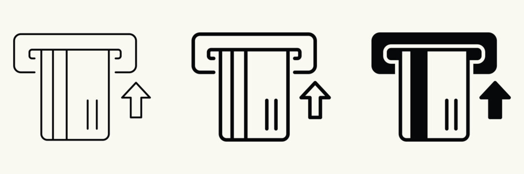 Credit Card Insert and Eject Icon Set