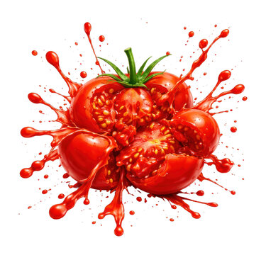 PNG Exploding tomato splash art