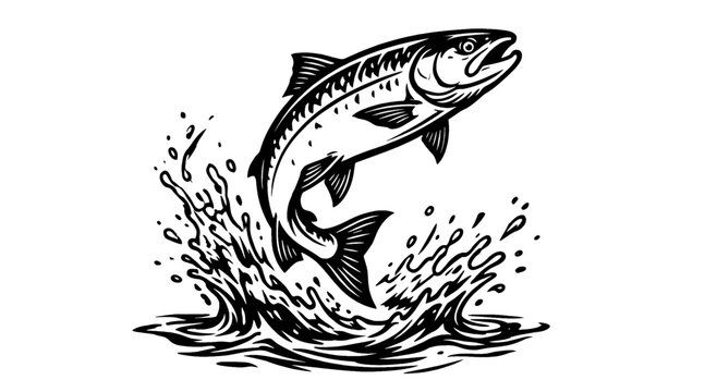 Jumping Fish Splash Logo Icon