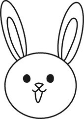 선으로 된 귀여운 토끼 얼굴 © HWAYOUNG