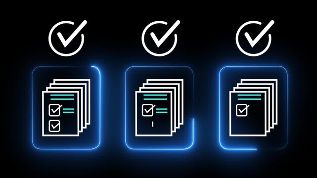 Legal document approval process idea on the transparent background. Automated workflow management solution. Online document review.4k motion video.