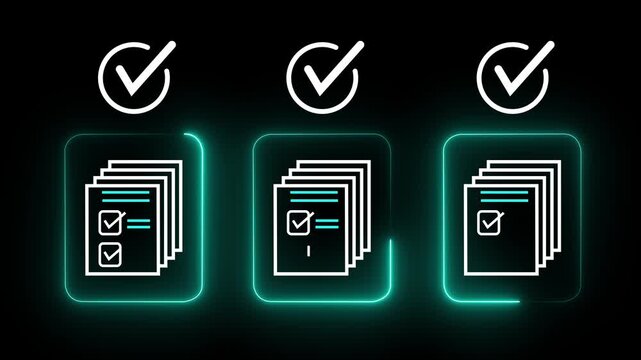 Legal document approval process idea on the transparent background. Automated workflow management solution. Online document review.4k motion video.