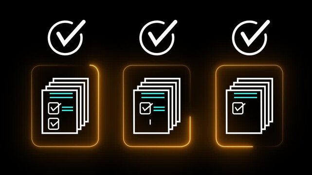 Legal document approval process idea on the transparent background. Automated workflow management solution. Online document review.4k motion video.
