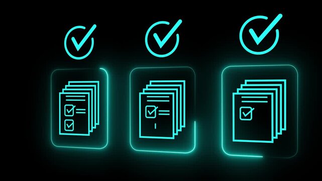 Legal document approval process idea on the transparent background. Automated workflow management solution. Online document review. 3d icon .4k motion video.