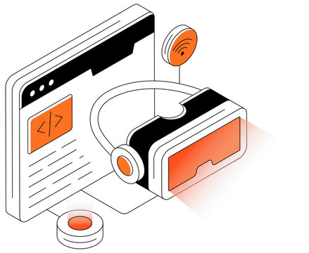 Premium download illustration of virtual reality coding 