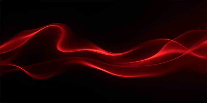 Dynamic red smoke and glowing fire waves create an abstract fractal background with a dark, energetic motion design