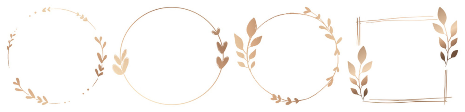 Elegant botanical frame designs element set