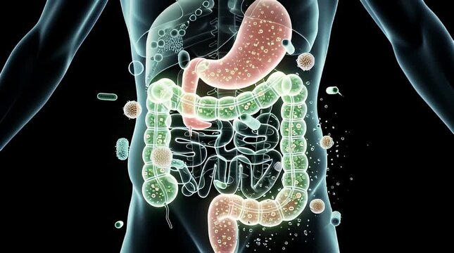 Human Digestive System Anatomy Illustration.