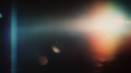colorful light leak and lens flare effect photography background with dark gradient and bokeh © Наталья Перова