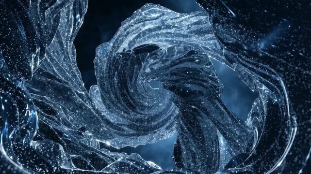Luminous blue cosmic fluid vortex swirling in abstract motion. Deep space liquid ripple pattern with ethereal energy.