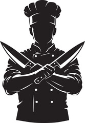 Obraz premium Silhouette of Person Holding Scissors in Dramatic Black and White Contrast