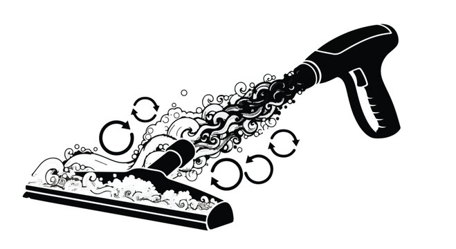 squeegee with water spray cleaning window