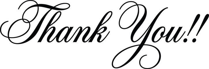 Obraz premium Elegant thank you message in cursive script