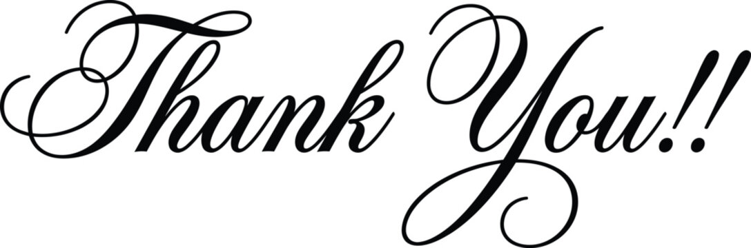 Elegant thank you message in cursive script