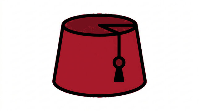 Fez Hat flat vector illustration cute cartoon icon design