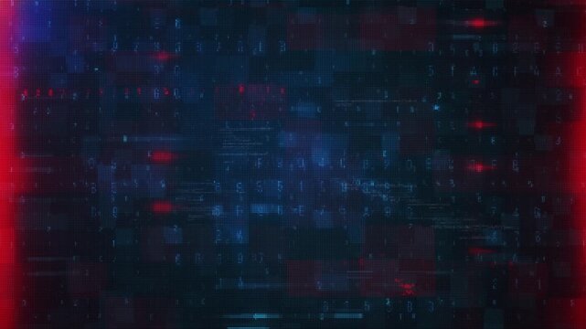 Abstract Digital Cyberpunk Background with Glitch Effects and Data Streams.