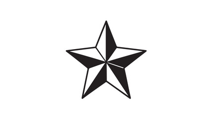 Obraz premium Star Icon Vector Minimalist Black Rating Symbol Isolated on White Background
