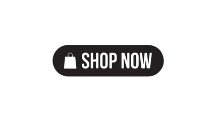 Fototapeta premium Shop Now Button Vector Icon with Shopping Bag for E-commerce Web Design and Online Retail CTA