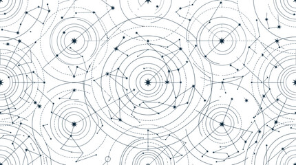 Seamless pattern with constellations and celestial circles © SH Stock