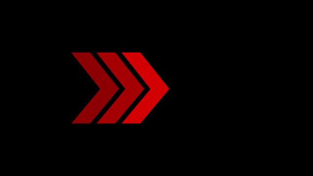 Right-directional arrow loop animation. Animated arrows for the overlay video layer. Business investment to success.