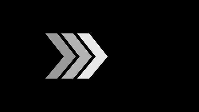Right-directional arrow loop animation. Animated arrows for the overlay video layer. Business investment to success.