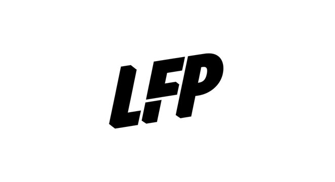 Black sans-serif typography featuring the letters lfp font branding