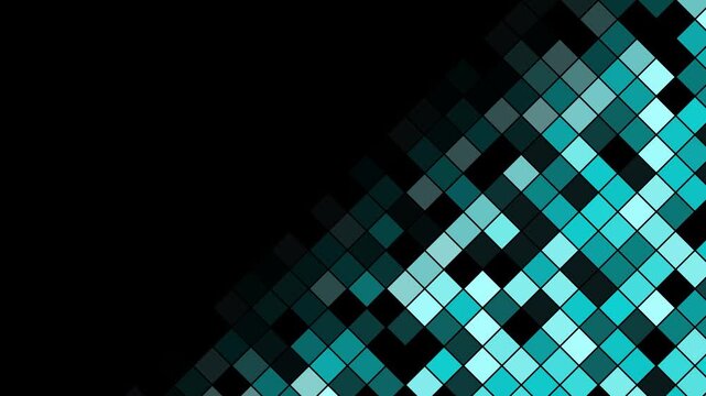 Blue tiles diamond mosaic loop animation dark tech digital gaming loop background 