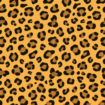 Seamless leopard print. Vector animal skin texture background