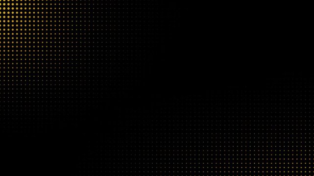 Yellow halftone dots dark loop abstract ai digital tech retro transition animation background