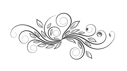 Fototapeta premium Ornate floral design with swirling leaves.