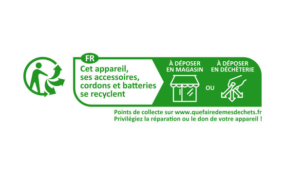 Triman label, a mandatory sorting symbol used in France icon vector