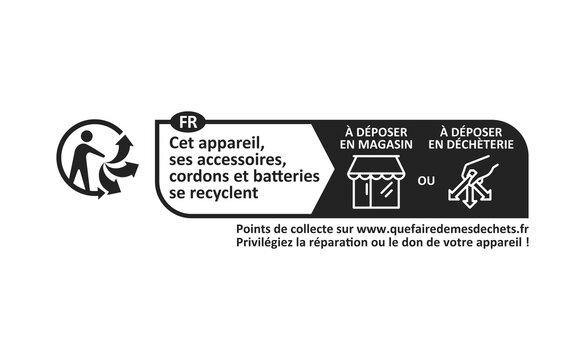  Triman label, a mandatory sorting symbol used in France sign vector