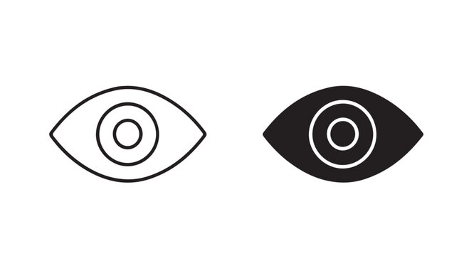 Simple Eye Icon Set for Visibility and Preview