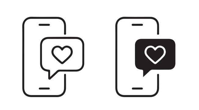 Minimal Social Media App Line Icon for Mobile Networking and Communication Platforms