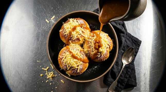 Ensaymada Sweet Bread &mdash; Filipino ensaymada sweet brioche with cheese sugar overhead