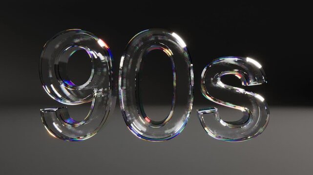 Retro glass text 90s bg able to loop endless 4k